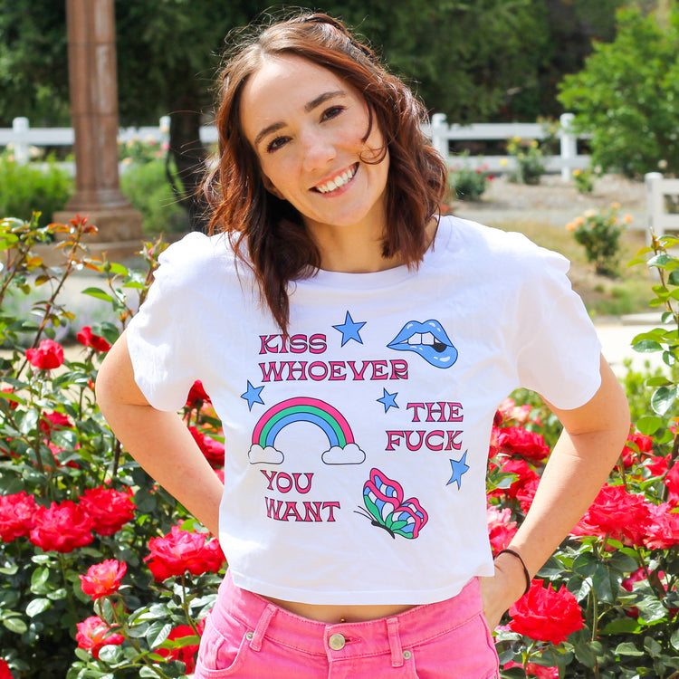 Kiss Whoever You Want Cropped Shirt