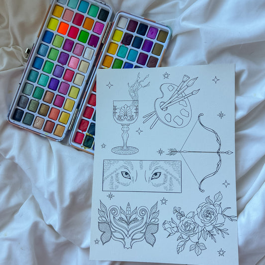 ACOTAR Inspired Coloring Page Pack