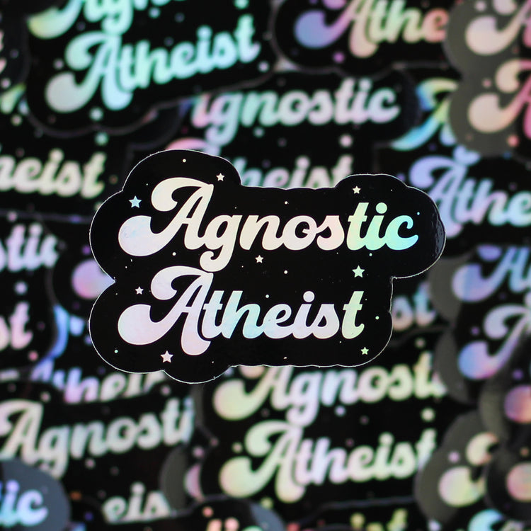 Agnostic Atheist Holographic Sticker