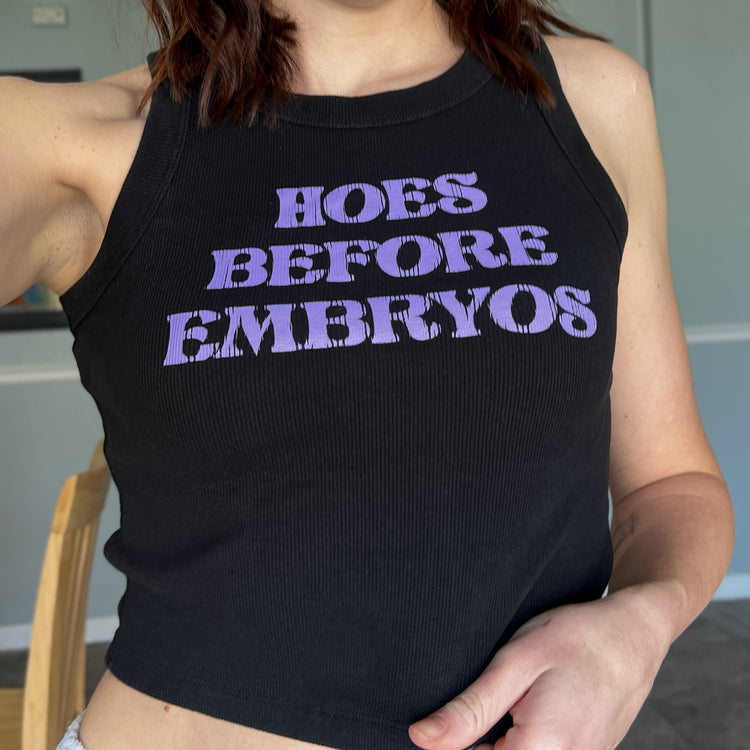 Hoes Before Embryos Cropped Tank Tops