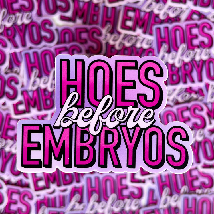 Hoes Before Embryos Sticker
